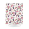 Bonjour! Paris Shower Curtain with Eiffel Tower, Roses, and Parisian Apartment Decor 
