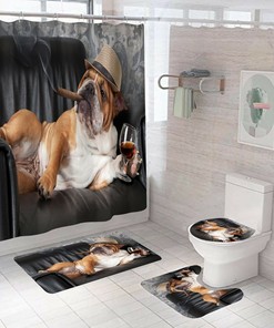 Boss Dog Printed Shower Curtain - A Fun And Playful Addition To Any Bathroom