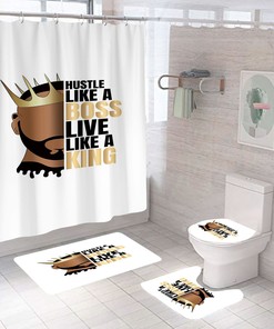 Boss King African American Shower Curtain 4 Piece Set