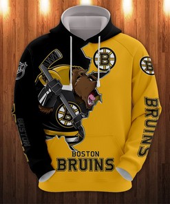 Boston Bruins 3D Cartoon Graphic Zip Hoodie For Fan