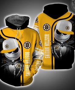 Boston Bruins And Jack Skellington All Over Print 3D Hoodie