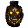 Boston Bruins Halloween Skulls Pullover Nhl All Over Print 3D Hoodie