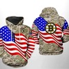 Boston Bruins Usa Flag Camo Veteran All Over Print 3D Hoodie Zipper Hoodie