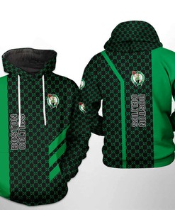 Boston Celtics Nba Team Pattern Mix All Over Print 3D Hoodie Zipper Hoodie