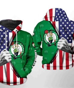 Boston Celtics Nba Usa Flag Team All Over Print 3D Hoodie Zipper Hoodie