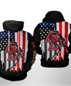 Boston College Eagles Usa Flag All Over Print 3D Hoodie, Zip-Up Hoodie For Fans