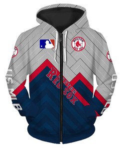Boston Red Sox All Over Print Baseball Zip Hoodie For Fan Mlb