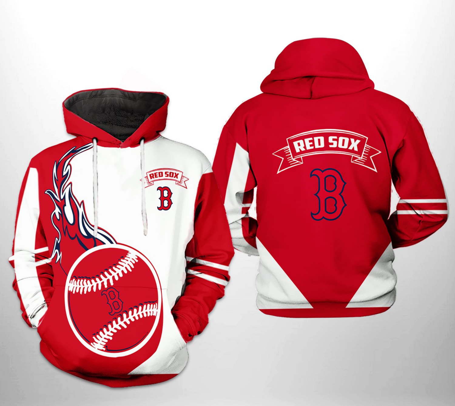Boston Red Sox Mlb Classic 3D Hoodie Zipper Hoodie