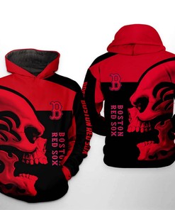 Boston Red Sox Mlb Skull 3D Zipper Hoodie
