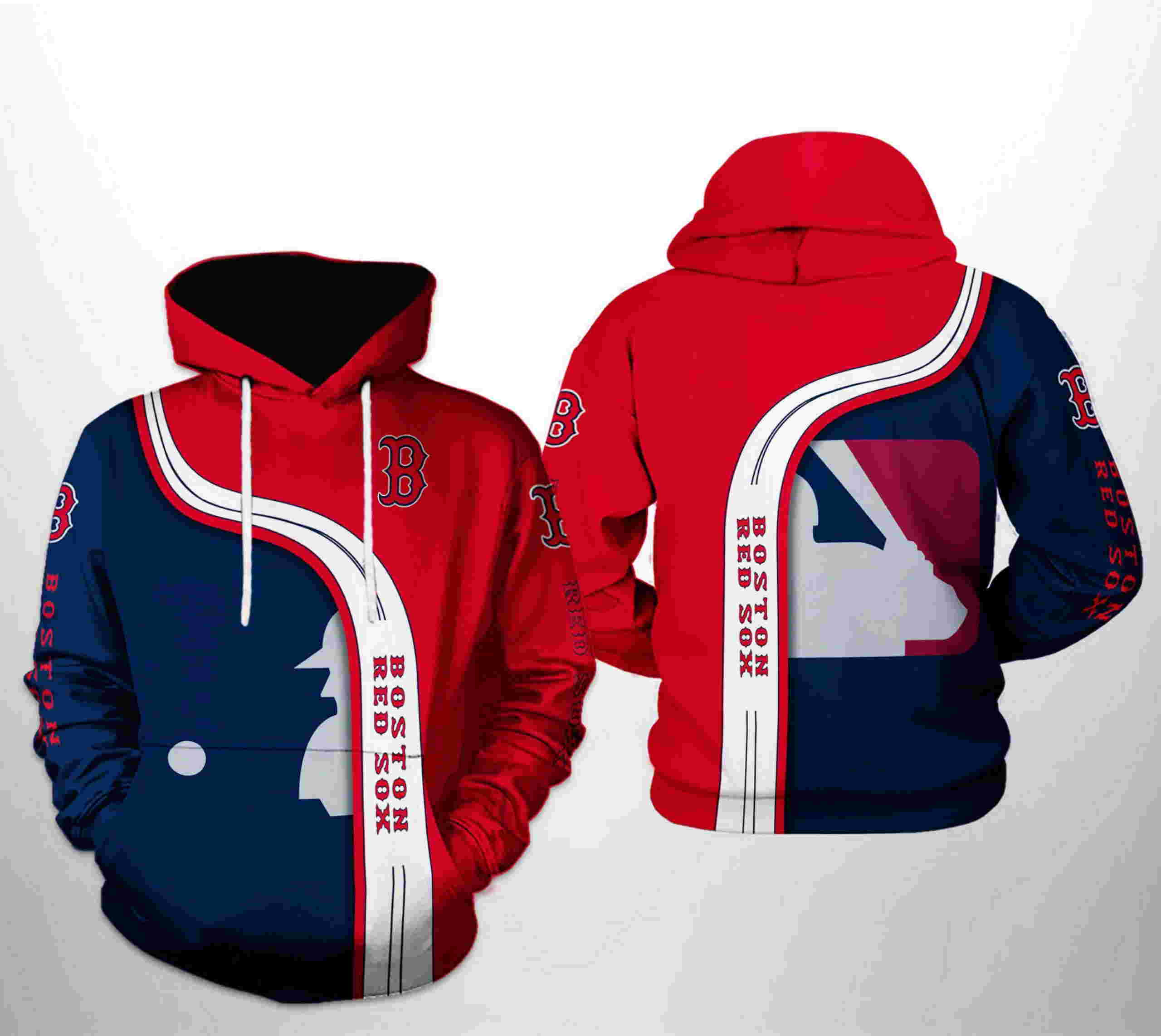 Boston Red Sox Mlb Team 3D Zipper Hoodie For Fans