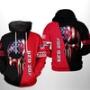 Boston Red Sox Mlb Us Flag Skull 3D Hoodie With Zipper