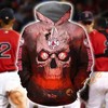 Boston Red Sox Skull On Fire 3D Hoodie For Fans