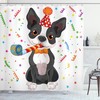 Boston Terrier Dog Print Shower Curtain For Bathroom