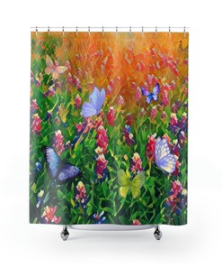 Botanic Wildflowers Shower Curtain - Chic Bathroom Decor with a Boho Twist 