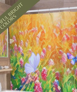Botanic Wildflowers Shower Curtain - Chic Bathroom Decor with a Boho Twist