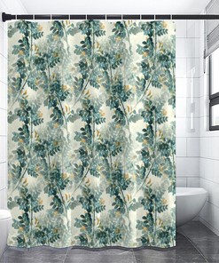 Botanical Aquarel Print Shower Curtain for a Fresh and Refreshing Bathroom