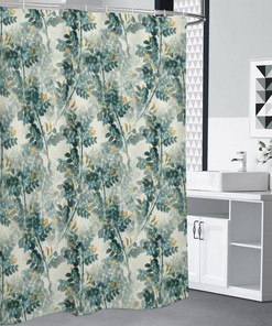 Botanical Aquarel Print Shower Curtain for a Fresh and Refreshing Bathroom