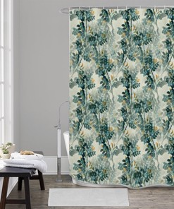 Botanical Aquarel Print Shower Curtain for a Fresh and Refreshing Bathroom