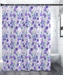 Botanical Aquarel Print Shower Curtain for a Fresh and Refreshing Bathroom