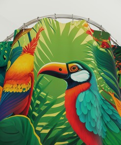 Botanical Art Jungle Shower Curtain for Bathroom Decor