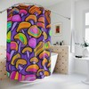 Botanical Art and Modern Bathroom Decor with AI Art Design Print Magic Mushrooms Shower Curtain. 