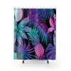 Botanical Boho Shower Curtain with Tropical Leaves and Flowers