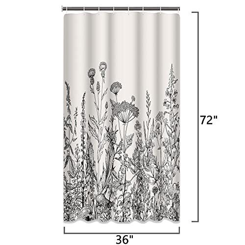 Botanical Camper Stall Shower Curtain With Floral Border Herbs And Wild Flowers - Image 2