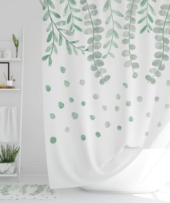 Botanical Eucalyptus Shower Curtain For Rustic Bathroom Decor