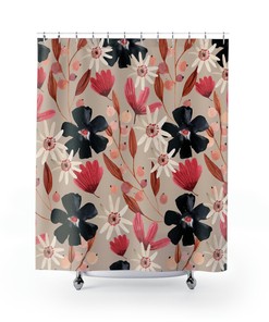 Botanical Floral Print Shower Curtain That Nature Lovers Will Adore
