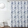 Botanical Floral Shower Curtain in Coronet Blue - Royal Bathroom Decor  