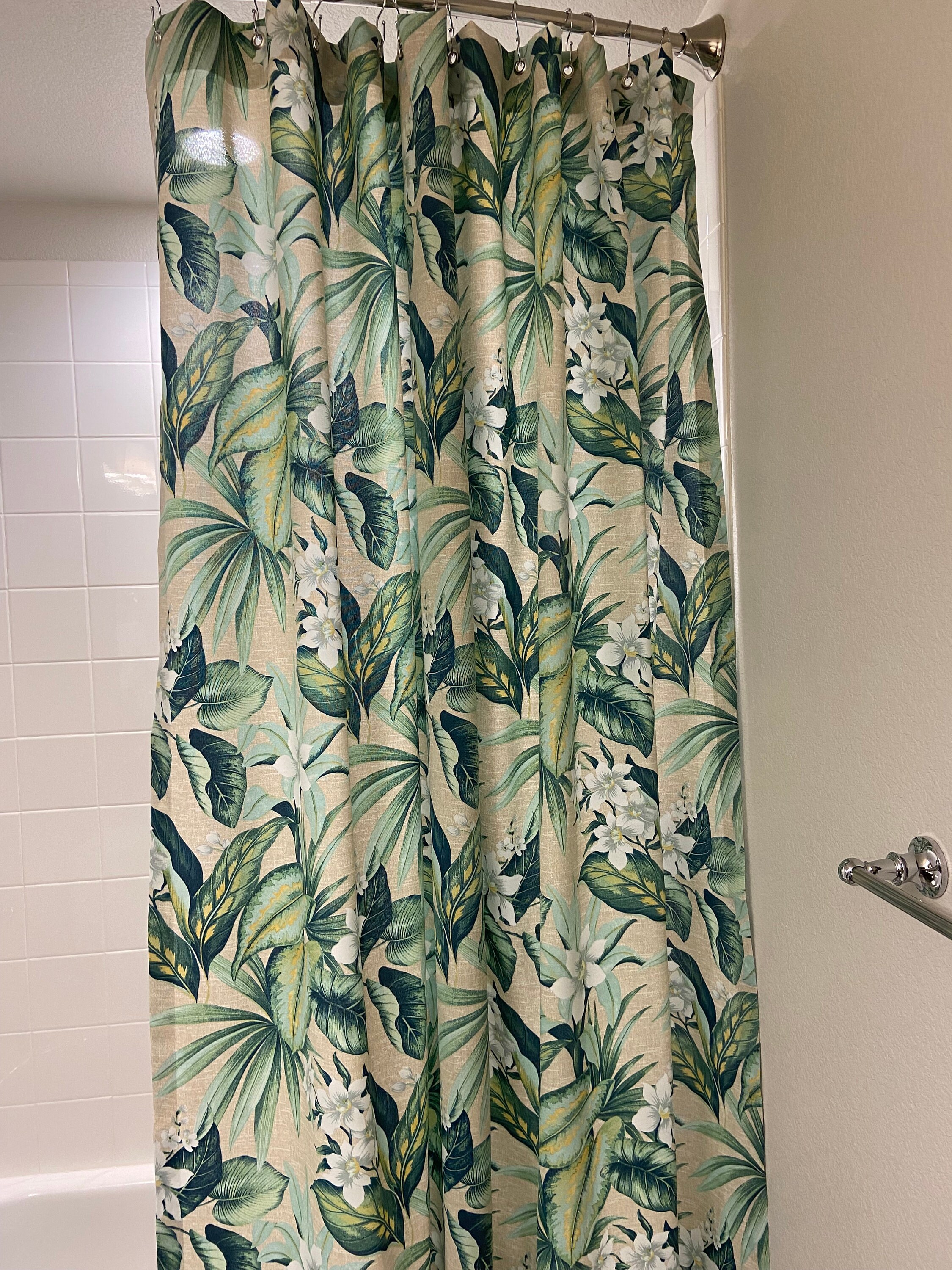 Botanical Floral Tropical Shower Curtain