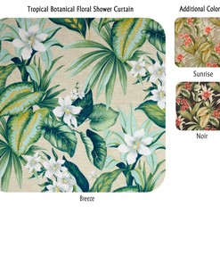 Botanical Floral Tropical Shower Curtain