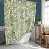 Botanical Foliage Floral Autumn Leaves Shower Curtain For Home Bath Decor - Forest Green Leaves Shower Curtain