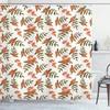 Botanical Foliage Nature Print Shower Curtain - Waterproof Fabric Bathroom Curtains 