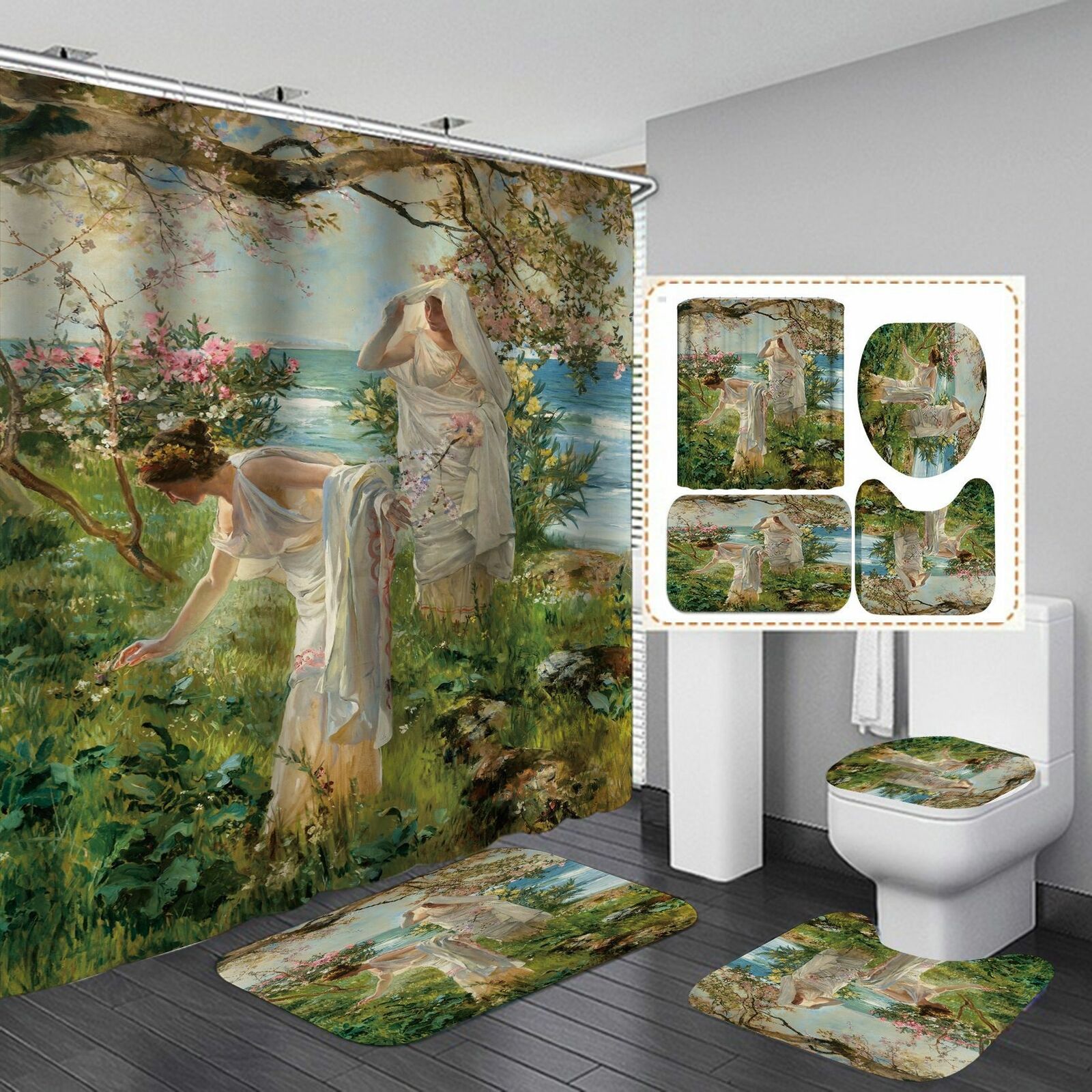 Botanical Garden Fabric Shower Curtain