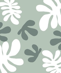 Botanical Green And White Leaves Shower Curtain Set With Tropical Forest Print For Natural Bathroom Decor