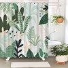 Botanical Green Banana Leaf Shower Curtain for Bathroom