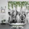 Botanical Green Leaf Highland Cow Quote Shower Curtain for Bathroom Decor