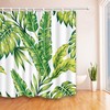 Botanical Green Leaf Shower Curtain With Palm Trees: Ideal For Tropical-Themed Bathrooms