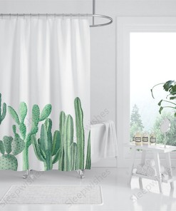 Botanical Greenery Cactus Shower Curtain