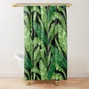 Botanical Greenery Shower Curtain - Black Bathroom Decor With Watercolor Leaves And Boho Style