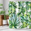 Botanical Jungle Shower Curtain - Green Plant Leaf Bathroom Curtain with Tropical Floral Decor