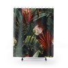 Botanical Jungle Shower Curtain, Tropical Bathroom Decor for Nature Lovers