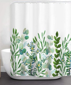 Botanical Leaf Watercolor Floral Shower Curtain: Add A Touch Of Nature To Your Bathroom