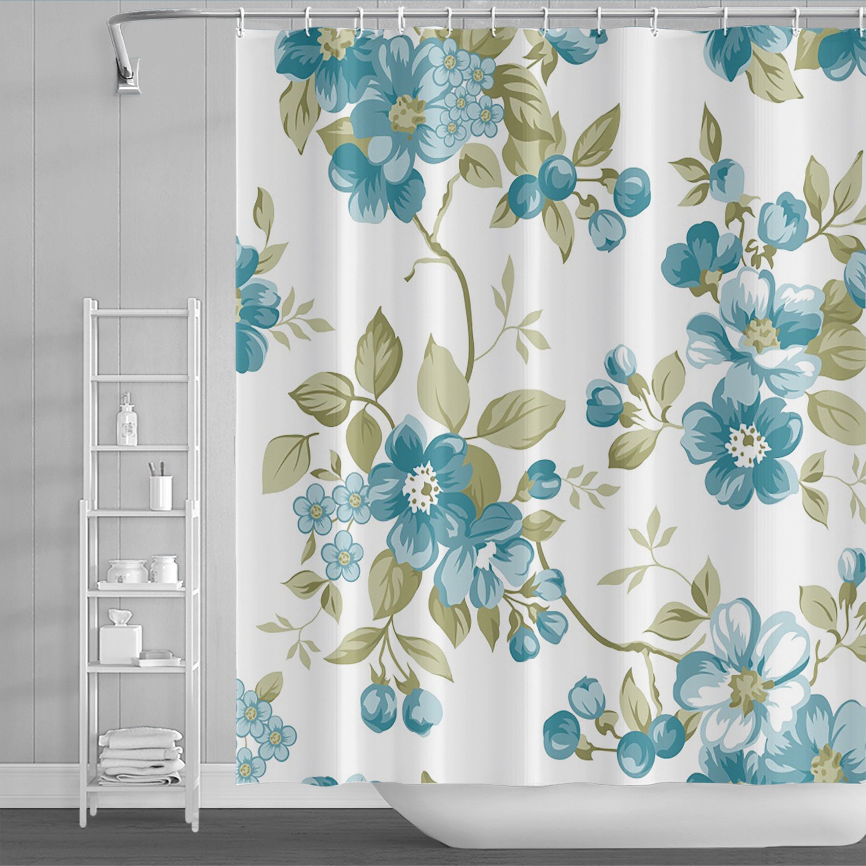 Botanical Leaf Watercolor Floral Shower Curtain: Add A Touch Of Nature To Your Bathroom