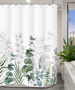 Botanical Leaf Watercolor Floral Shower Curtain: Add A Touch Of Nature To Your Bathroom