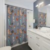 Botanical Leaves Pattern Gray Shower Curtain Boho Geometric Neutral Design With Washable Fabric 