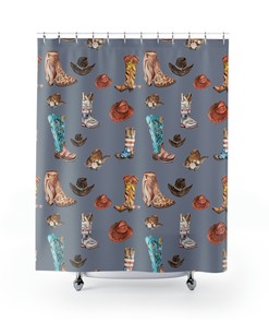 Botanical Leaves Pattern Gray Shower Curtain Boho Geometric Neutral Design With Washable Fabric