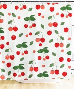 Botanical Leaves Printing Shower Curtain Waterproof Fabric Bathroom Decor