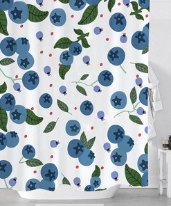 Botanical Leaves Printing Shower Curtain Waterproof Fabric Bathroom Decor